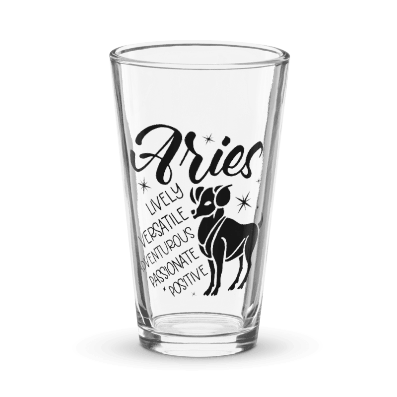 Shaker pint glass zodiac signs. CLICK FOR MORE.