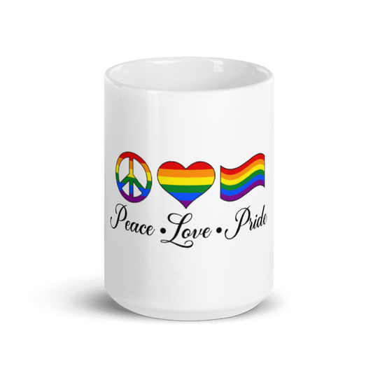 Love Pride Mug, Peace, Love, Pride