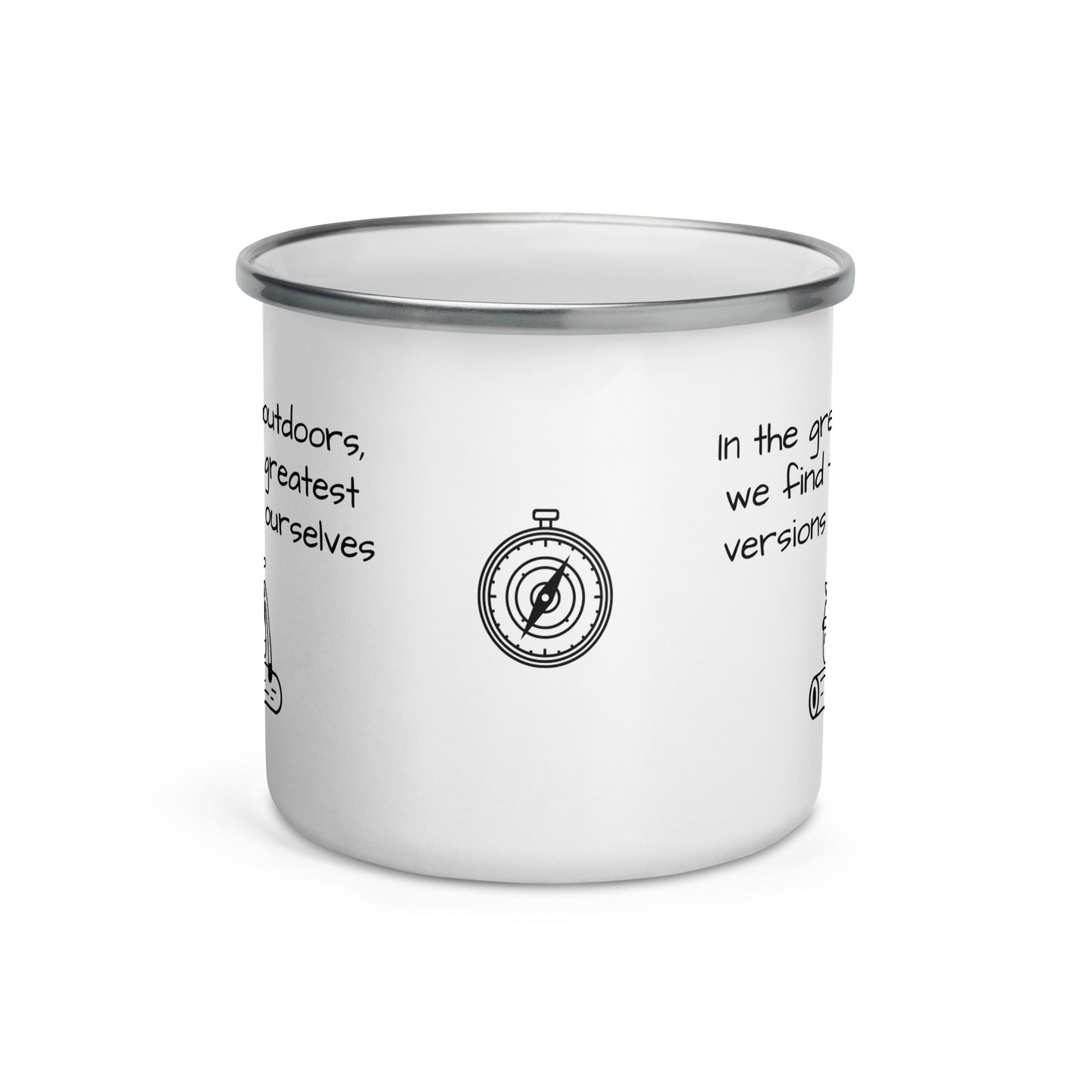 Show your enamel camping 12oz mug: rugged, cute quote. Perfect for wilderness coffee or tea moments