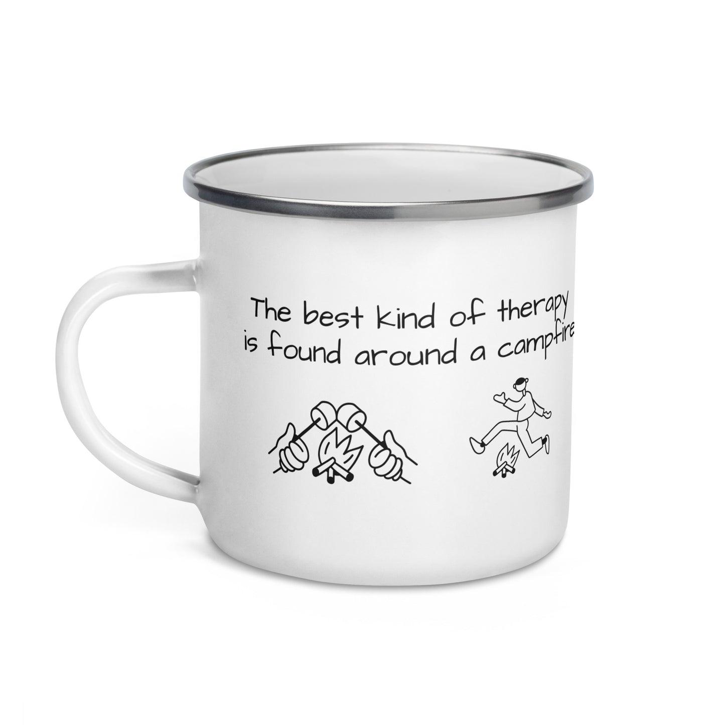 Show your enamel camping 12oz mug: rugged, cute quote. Perfect for wilderness coffee or tea moments