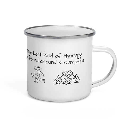 Show your enamel camping 12oz mug: rugged, cute quote. Perfect for wilderness coffee or tea moments