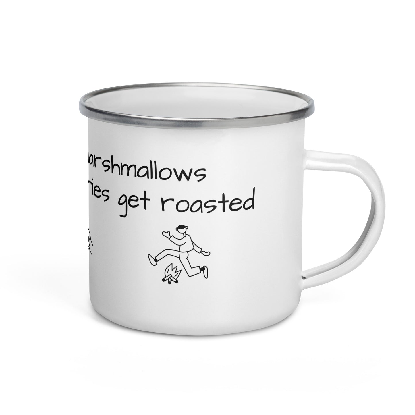 Show your enamel camping 12oz mug: rugged, cute quote. Perfect for wilderness coffee or tea moments